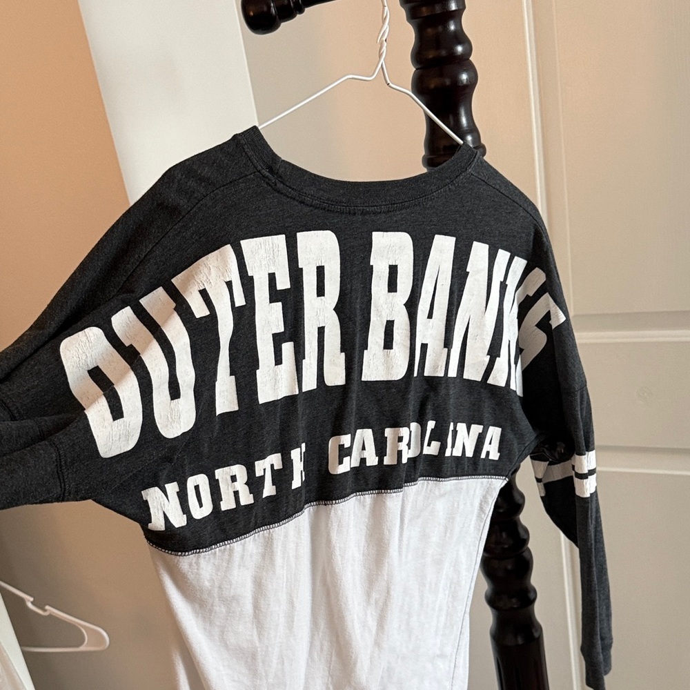 Stylish Black and White Long Sleeve Women's Top-Outer Banks NC